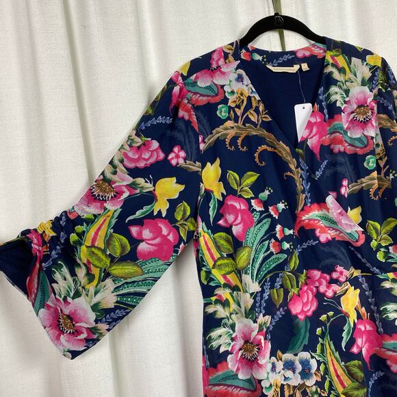 Soft Surroundings Navy Blue Paisley Samantha Maxi Dress Sz.L NWT - Picture 11 of 16